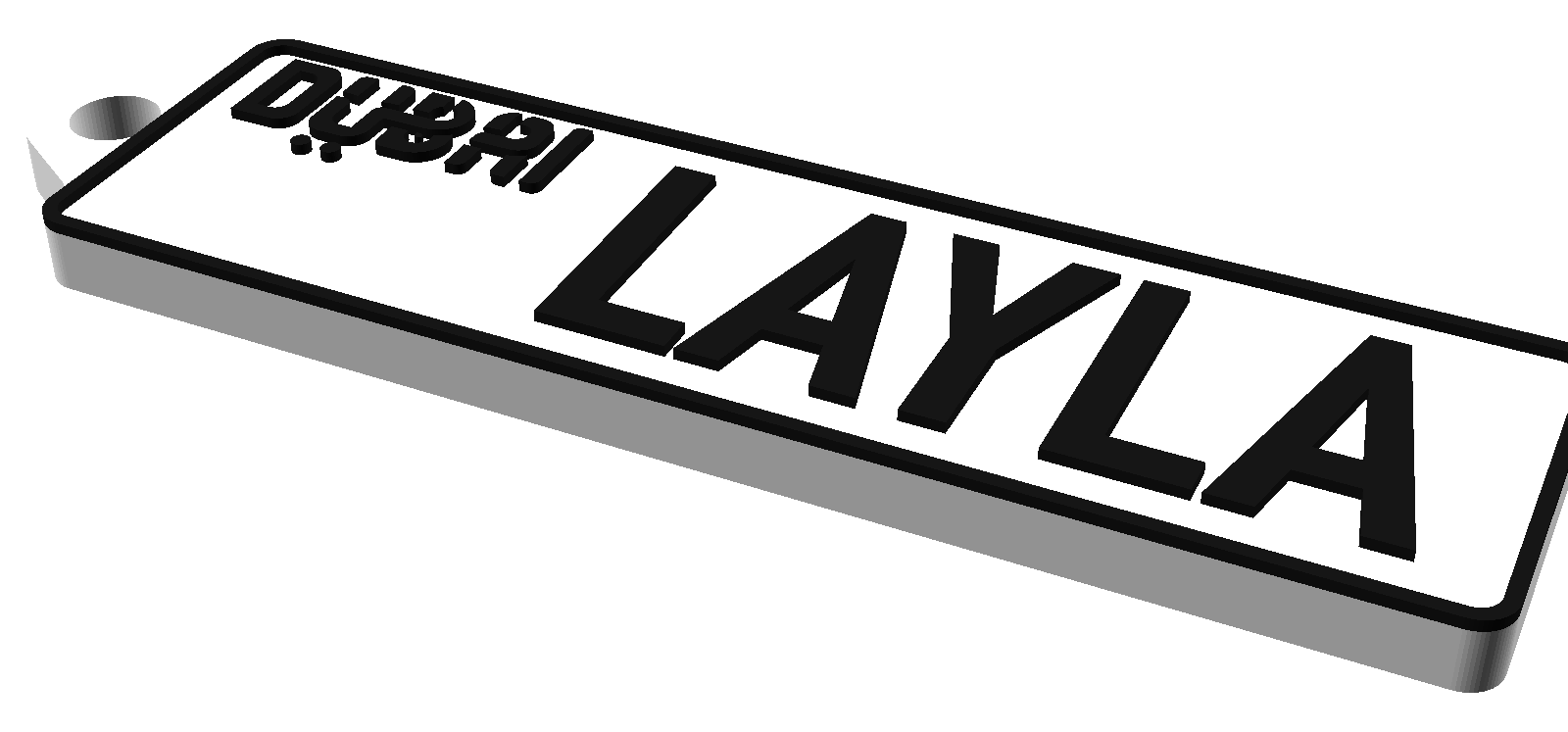 Name plate keychain with the name LAYLA